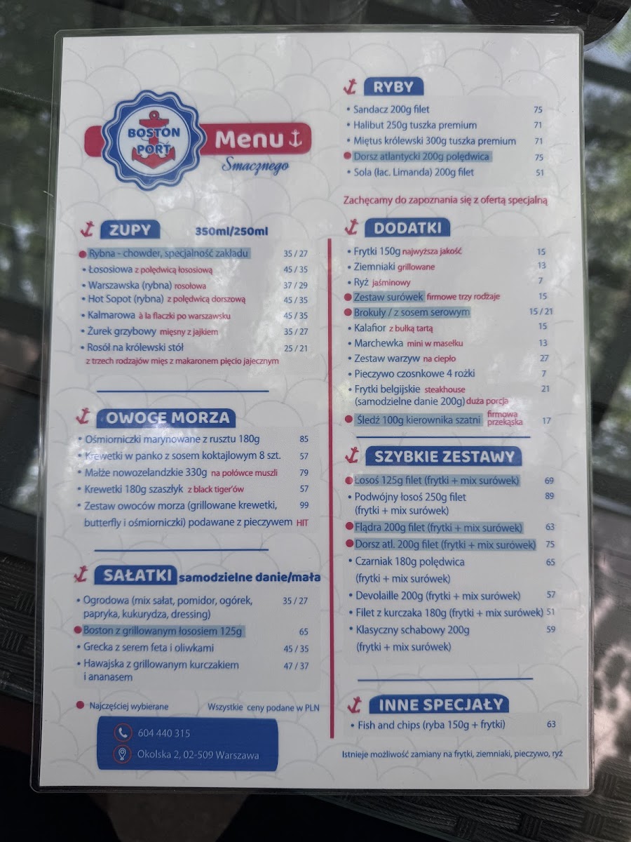 Menu Boston Port-9